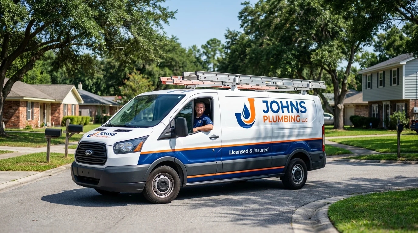 Johns Plumbing LLC service van in Richton Park, IL