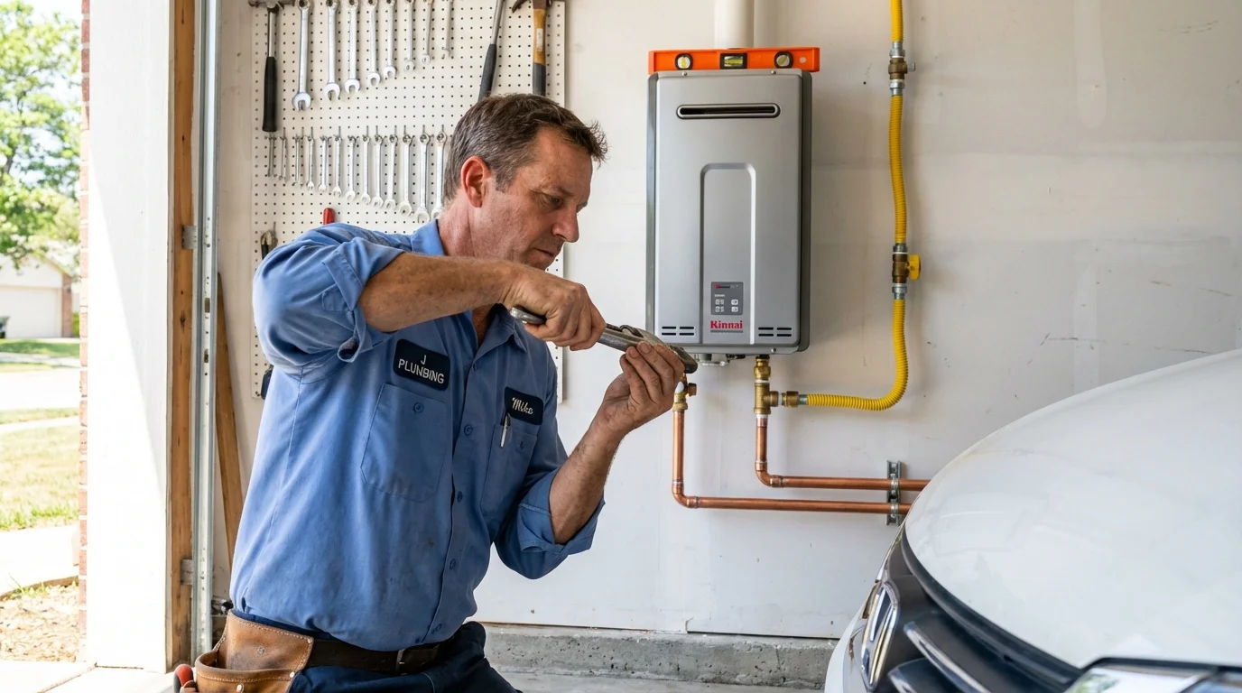 Tankless water heater installation by a Johns Plumbing LLC plumber in Richton Park